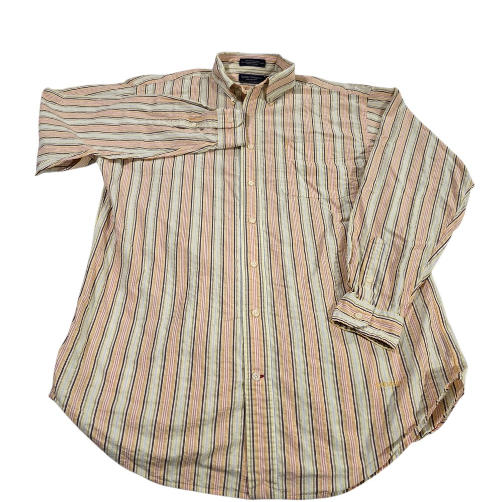 Daniel Cremieux Button Up Shirt Mens Multicolor M Striped Long Sleeve Italian‎